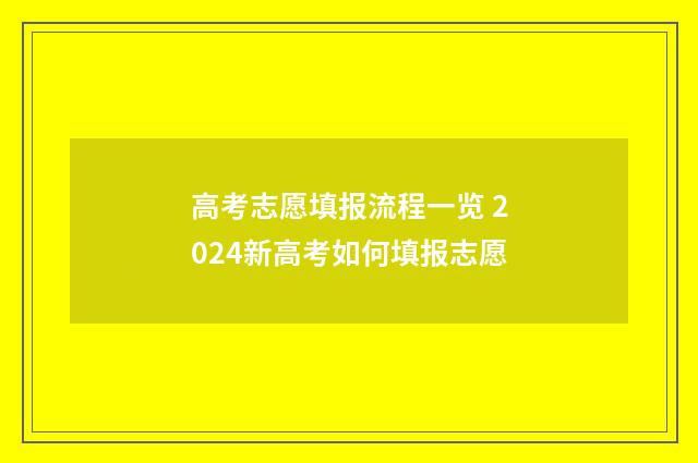 高考志愿填报流程一览 2024新高考如何填报志愿