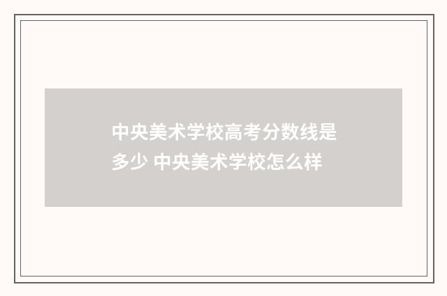 中央美术学校高考分数线是多少 中央美术学校怎么样