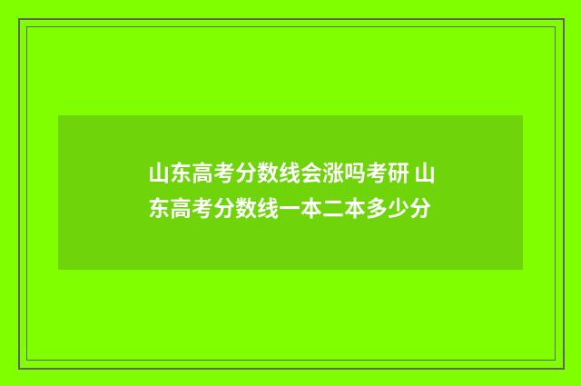 山东高考分数线会涨吗考研 山东高考分数线一本二本多少分