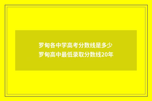 罗甸各中学高考分数线是多少 罗甸高中最低录取分数线20年