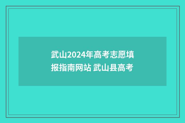 武山2024年高考志愿填报指南网站 武山县高考