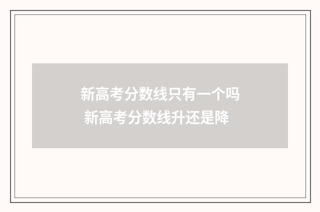 新高考分数线只有一个吗 新高考分数线升还是降