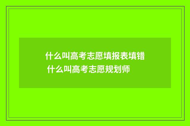 什么叫高考志愿填报表填错 什么叫高考志愿规划师