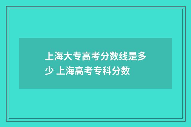 上海大专高考分数线是多少 上海高考专科分数