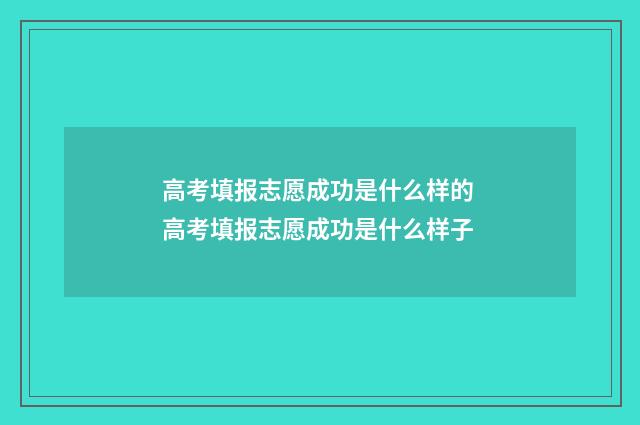 高考填报志愿成功是什么样的 高考填报志愿成功是什么样子