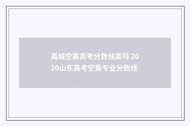 禹城空乘高考分数线高吗 2020山东高考空乘专业分数线