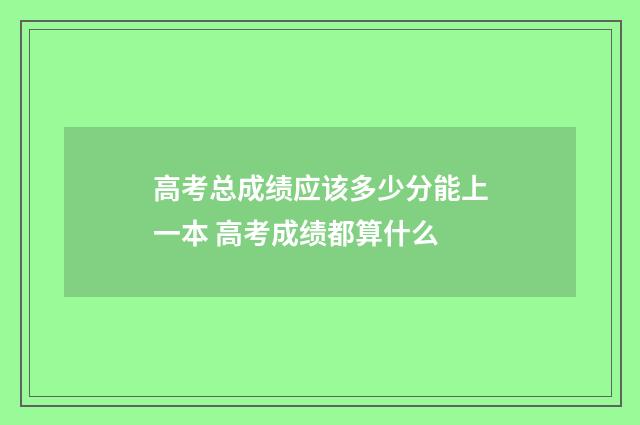 高考总成绩应该多少分能上一本 高考成绩都算什么