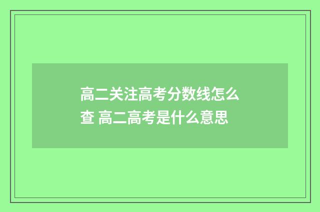 高二关注高考分数线怎么查 高二高考是什么意思