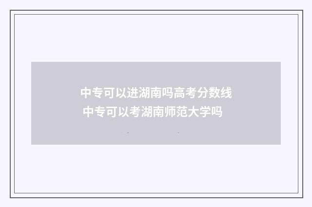 中专可以进湖南吗高考分数线 中专可以考湖南师范大学吗