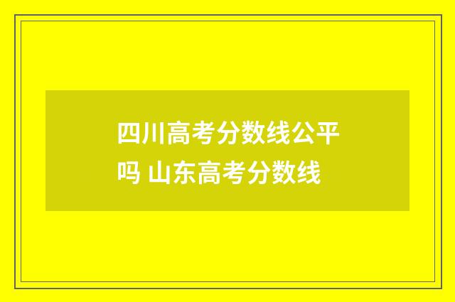 四川高考分数线公平吗 山东高考分数线