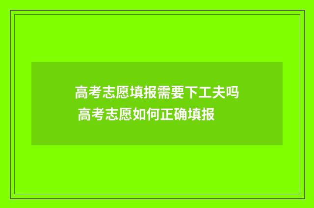 高考志愿填报需要下工夫吗 高考志愿如何正确填报