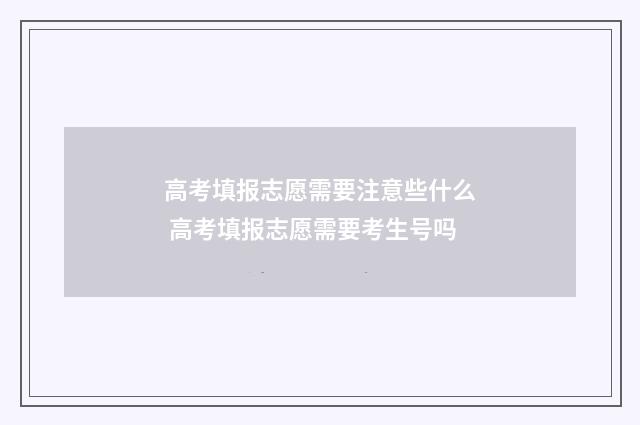 高考填报志愿需要注意些什么 高考填报志愿需要考生号吗