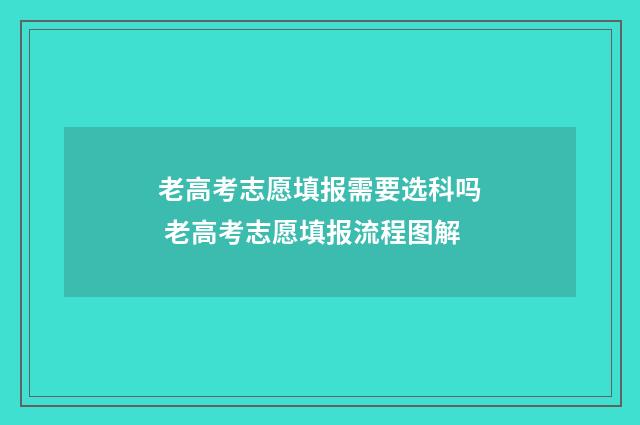 老高考志愿填报需要选科吗 老高考志愿填报流程图解