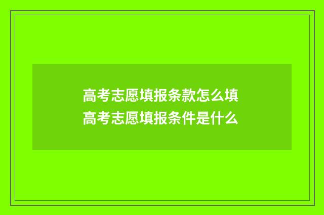 高考志愿填报条款怎么填 高考志愿填报条件是什么