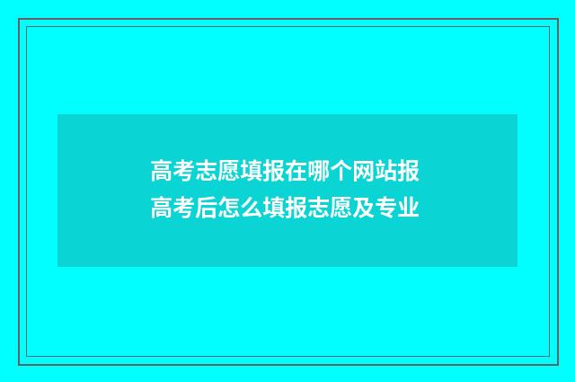 高考志愿填报在哪个网站报 高考后怎么填报志愿及专业