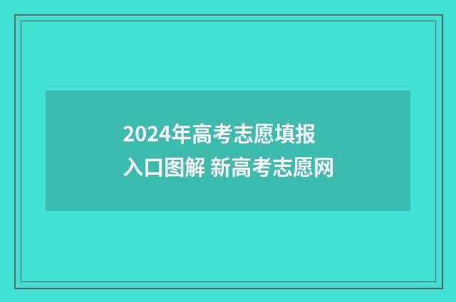 2024年高考志愿填报入口图解 新高考志愿网