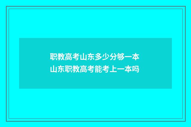 职教高考山东多少分够一本 山东职教高考能考上一本吗