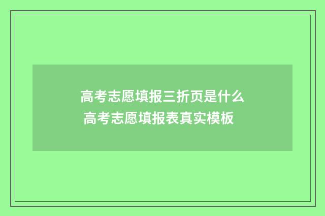 高考志愿填报三折页是什么 高考志愿填报表真实模板