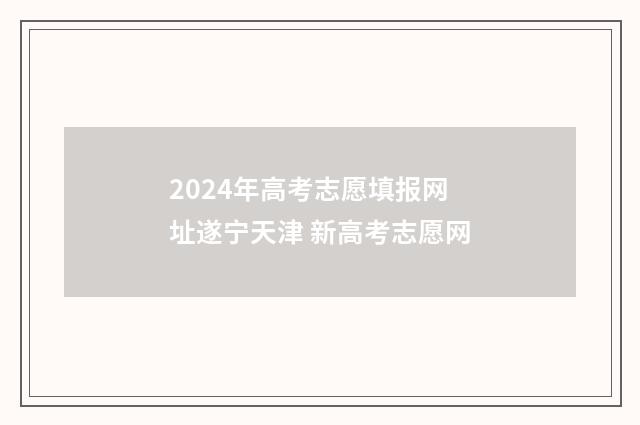 2024年高考志愿填报网址遂宁天津 新高考志愿网