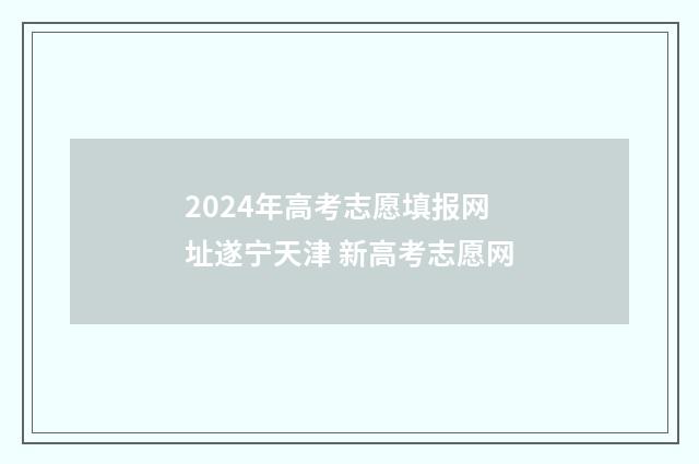2024年高考志愿填报网址遂宁天津 新高考志愿网