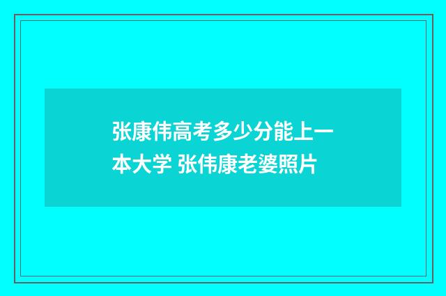 张康伟高考多少分能上一本大学 张伟康老婆照片
