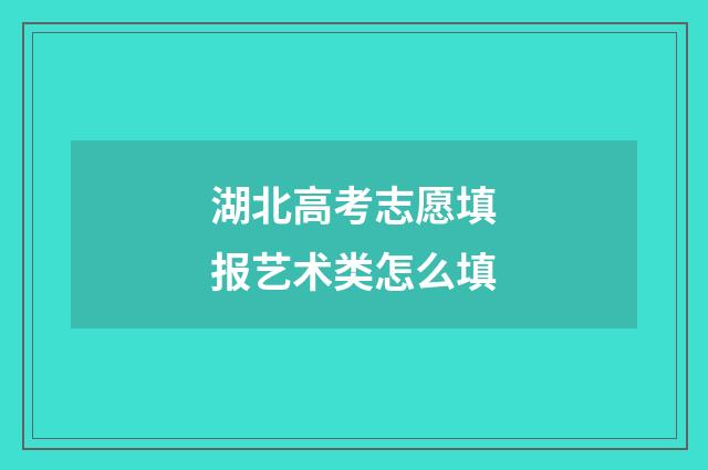 湖北高考志愿填报艺术类怎么填