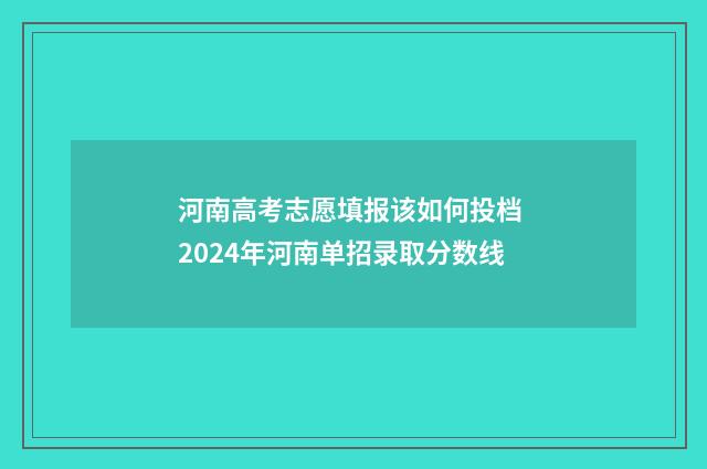 河南高考志愿填报该如何投档 2024年河南单招录取分数线