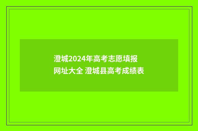 澄城2024年高考志愿填报网址大全 澄城县高考成绩表