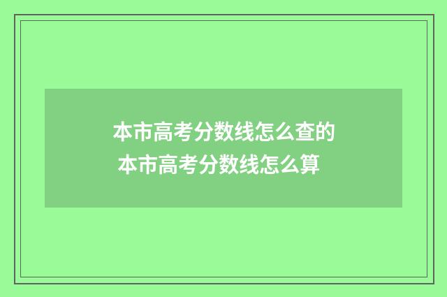 本市高考分数线怎么查的 本市高考分数线怎么算