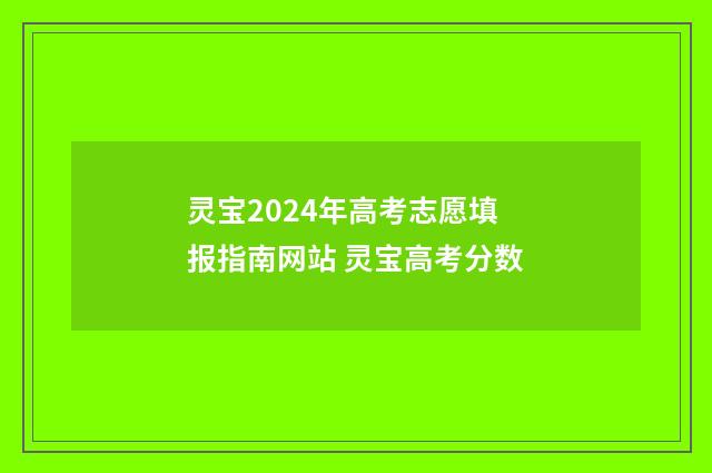 灵宝2024年高考志愿填报指南网站 灵宝高考分数