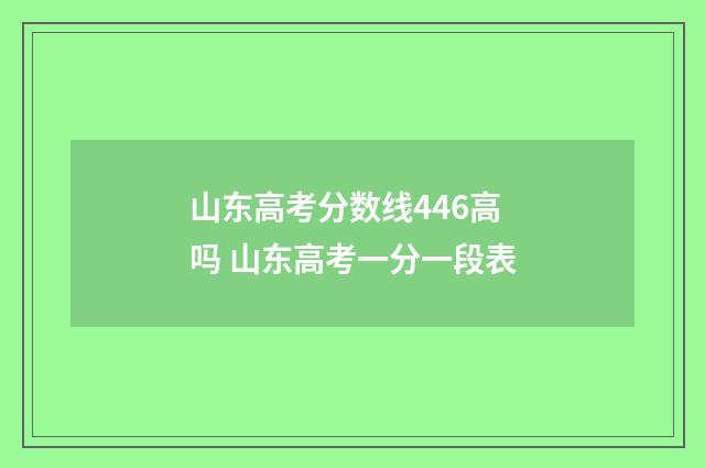 山东高考分数线446高吗 山东高考一分一段表