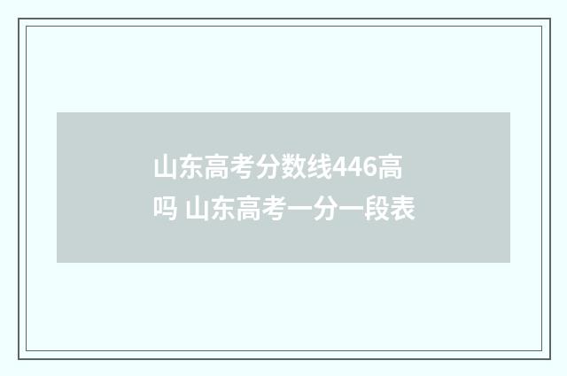 山东高考分数线446高吗 山东高考一分一段表