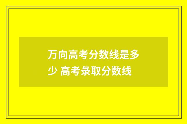 万向高考分数线是多少 高考彔取分数线