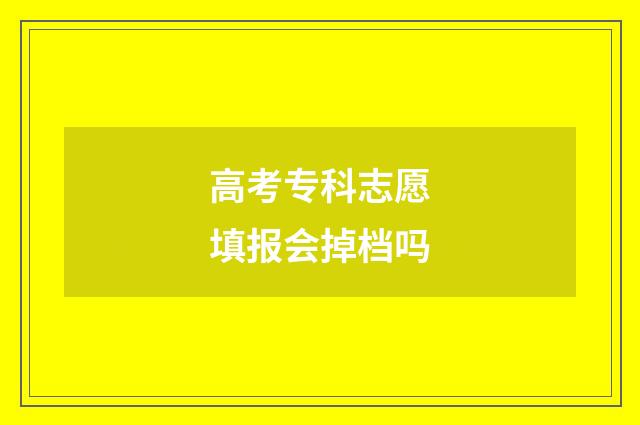 高考专科志愿填报会掉档吗