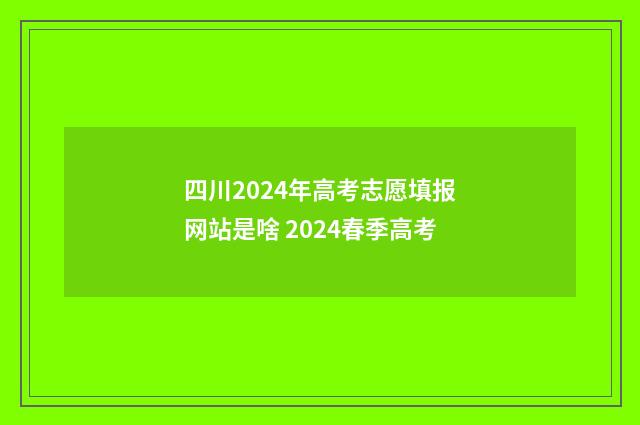 四川2024年高考志愿填报网站是啥 2024春季高考