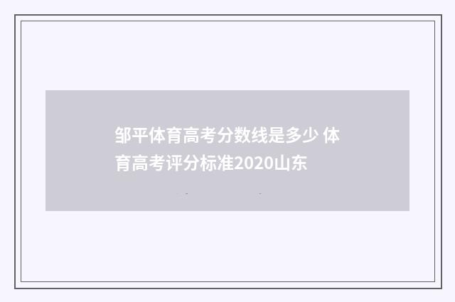 邹平体育高考分数线是多少 体育高考评分标准2020山东
