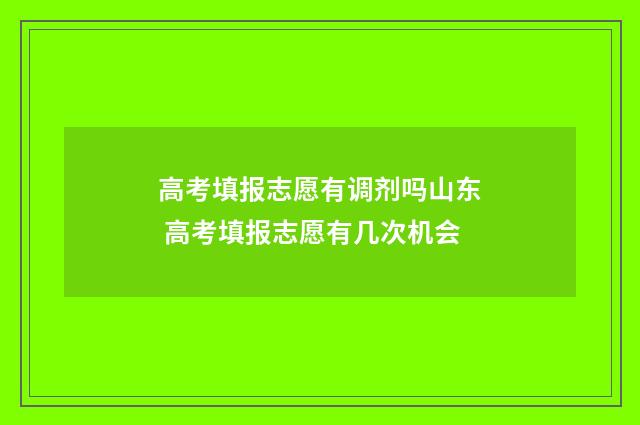 高考填报志愿有调剂吗山东 高考填报志愿有几次机会