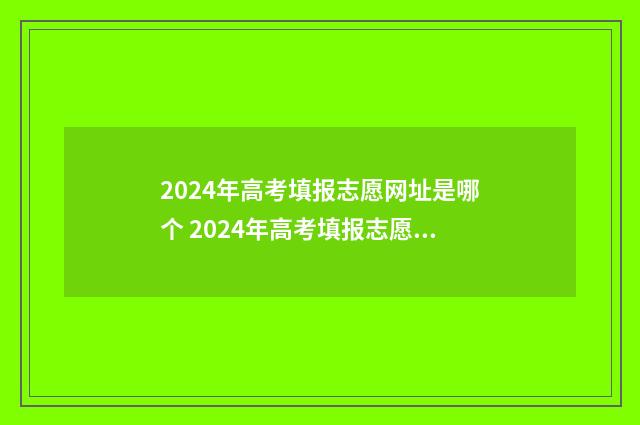 2024年高考填报志愿网址是哪个 2024年高考填报志愿指南书