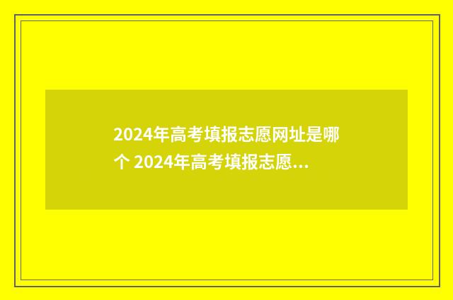 2024年高考填报志愿网址是哪个 2024年高考填报志愿指南书