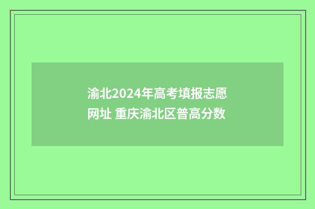渝北2024年高考填报志愿网址 重庆渝北区普高分数