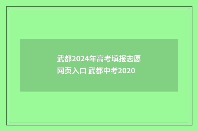 武都2024年高考填报志愿网页入口 武都中考2020