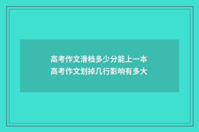 高考作文滑档多少分能上一本 高考作文划掉几行影响有多大