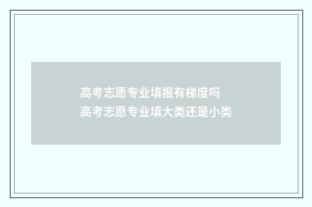 高考志愿专业填报有梯度吗 高考志愿专业填大类还是小类