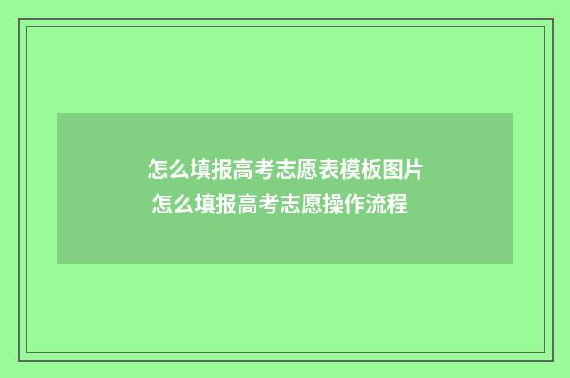 怎么填报高考志愿表模板图片 怎么填报高考志愿操作流程