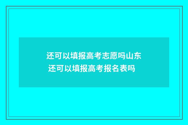 还可以填报高考志愿吗山东 还可以填报高考报名表吗