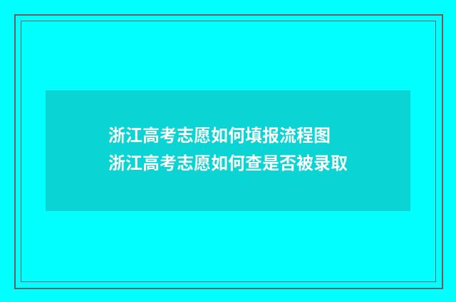 浙江高考志愿如何填报流程图 浙江高考志愿如何查是否被录取