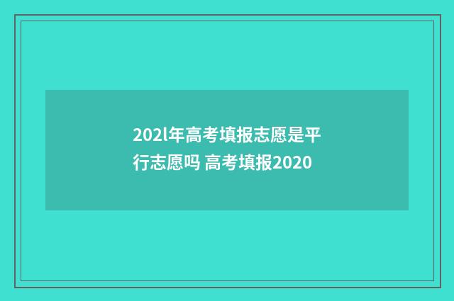 202l年高考填报志愿是平行志愿吗 高考填报2020