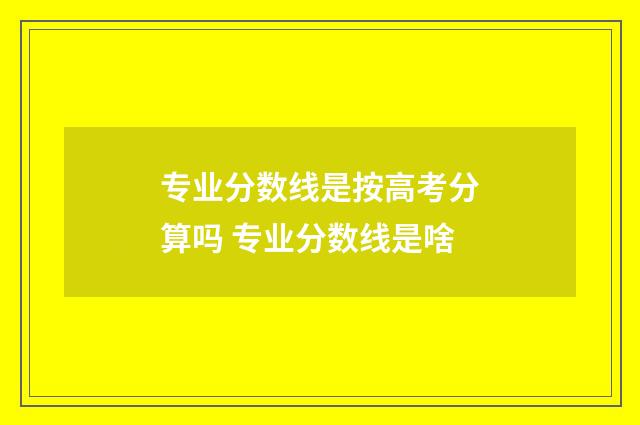 专业分数线是按高考分算吗 专业分数线是啥