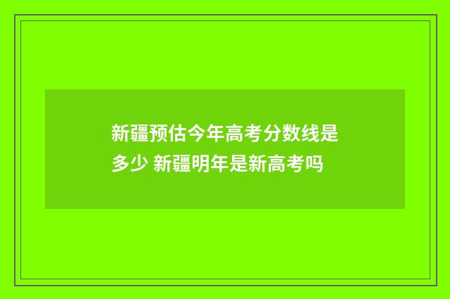 新疆预估今年高考分数线是多少 新疆明年是新高考吗