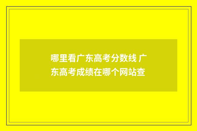 哪里看广东高考分数线 广东高考成绩在哪个网站查